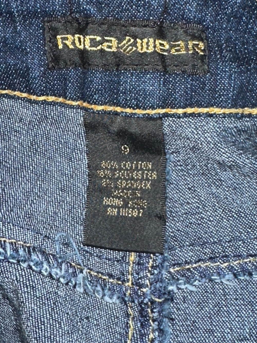 Rocawear Navy Flare Jeans with Gold Sequin Back Pockets - Picture 8 of 8